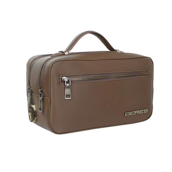 Tas golf Pouch Honma Beres Double Zipper Brown