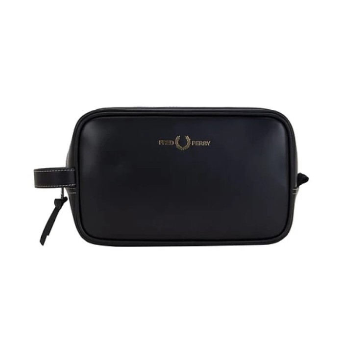 Tas golf Pouch Golf Pouch Fred Perry Box Leather Wash Bag Black