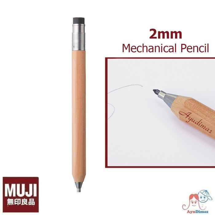 

Muji Wooden 2mm Mechanical pencil - pensil mekanik 2 mm