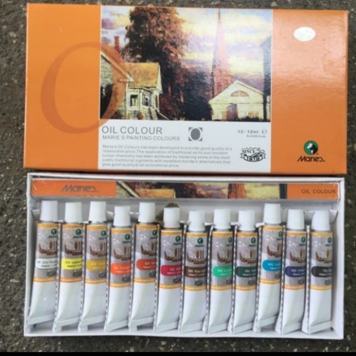 Maries oil color 12 warna/cat minyak maries