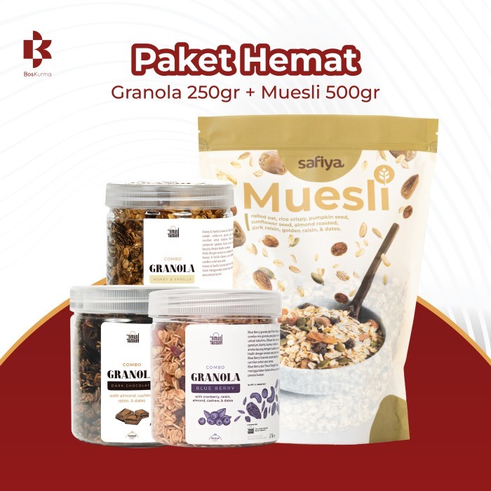 

[ MINI DIET ] Granola 250gr Timur Tengah + Muesli 500gr Safiya