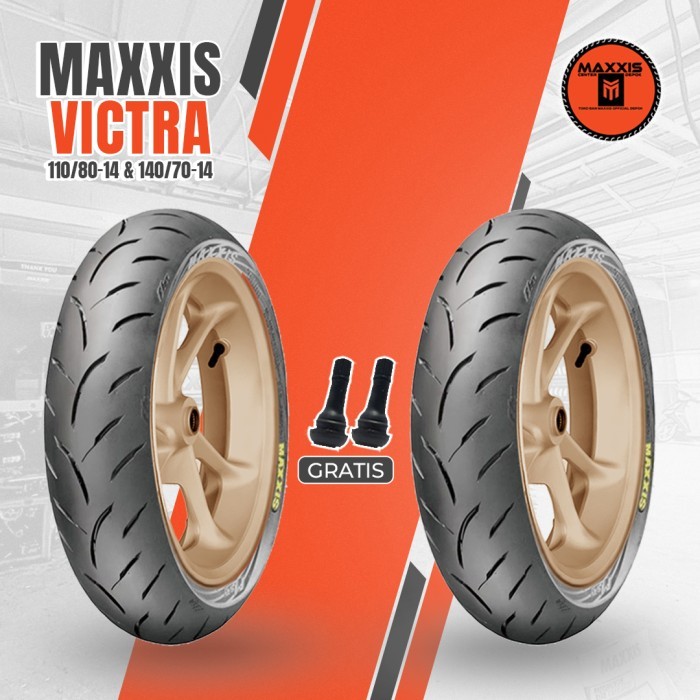 Paket Ban Motor AEROX MAXXIS VICTRA 110/80 + 140/70 Ring 14 Tubeless