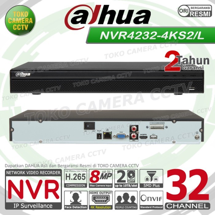 TERBARU NVR DAHUA 32 CHANNEL NVR4232-4KS2/L NVR 32CH IP CAMERA