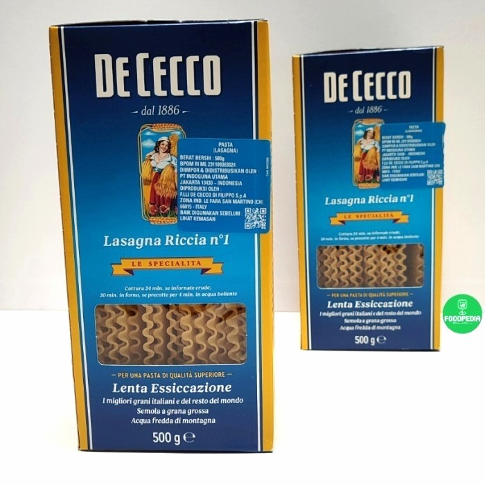 

PROMO! DE CECCO Lasagna no.1 Pasta 500g Kulit Lasagne Bolognese Dececco
