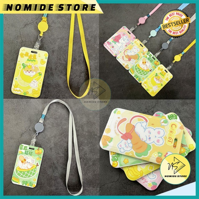 

Name Tag Id Card Lanyard Holder Bahan PVC Aksen Kelinci Aksesoris GTE