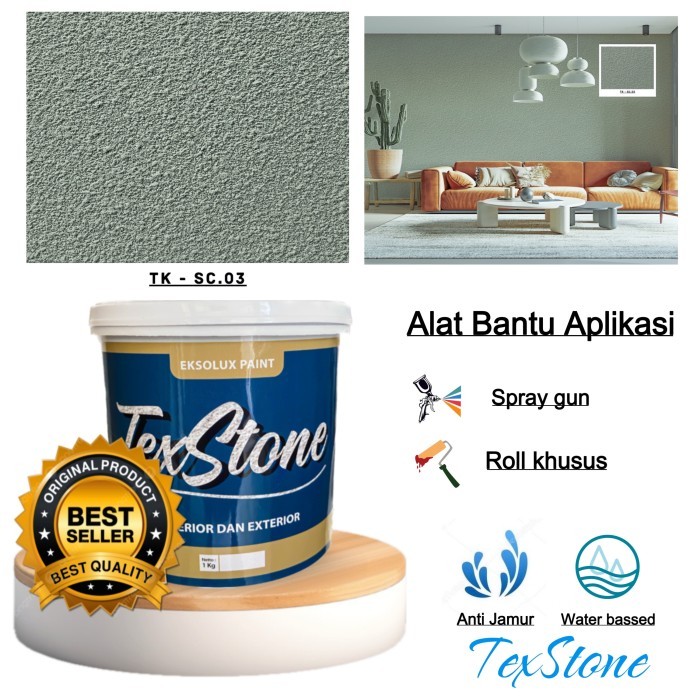 Cat Tekstur Dinding Kamprot Kemasan 25 Kg-Cat Dinding Outdoor & Indoor (Cat Motif )