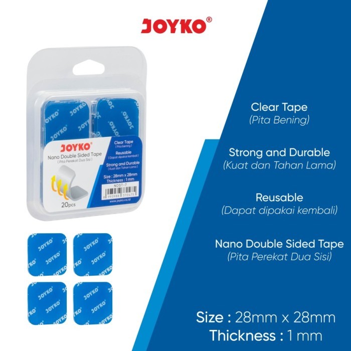 

Nano Double Sided Joyko NDST-7 Tape 28x28mm Pita Perekat Dua Sisi