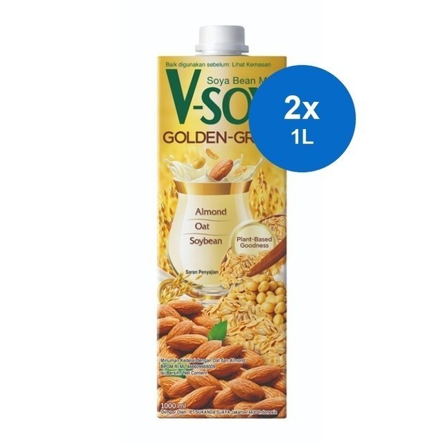

TERLARIS TERLARIS TERLARIS V-SOY SUSU KEDELAI GOLDEN GRAIN 2 X 1L MURAH!!! MURAH MURAH MURAH