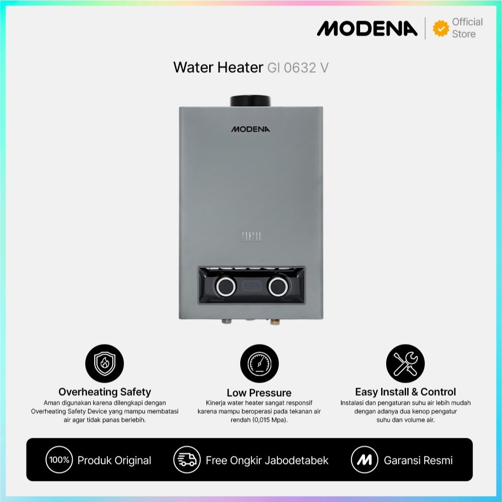 MODENA Water Heater Gas Instan - GI 0632 V