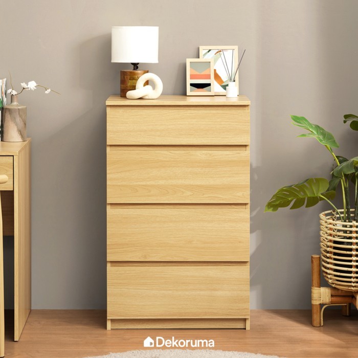 Moku Lemari Laci Kayu Olahan - Drawer 4 Susun