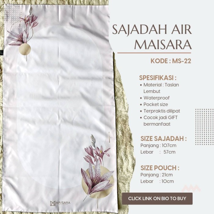 Sajadah Air Maisara Premium, Sajadah Pocket, Sajadah Travel.