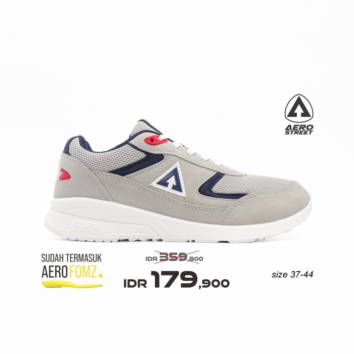 Aerostreet 37-44 Osaka Putih Abu Muda Biru Tua - Sepatu Sneakers