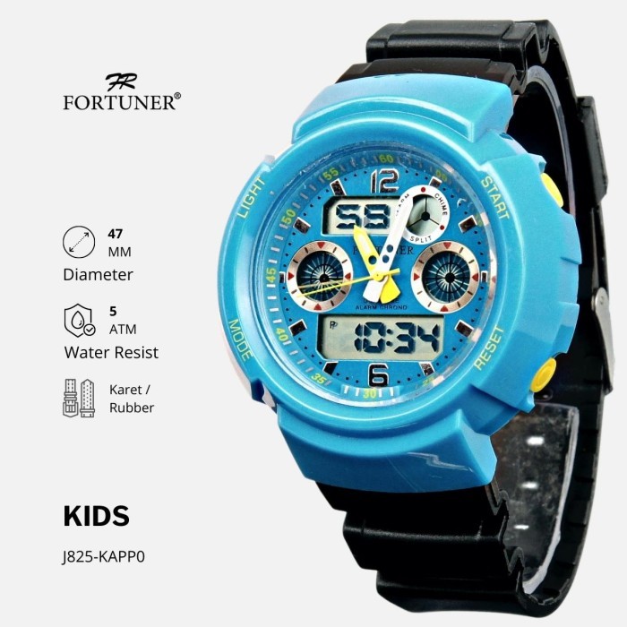 Fortuner Jam Tangan Anak Dual Time Karet Tahan Air Abisha