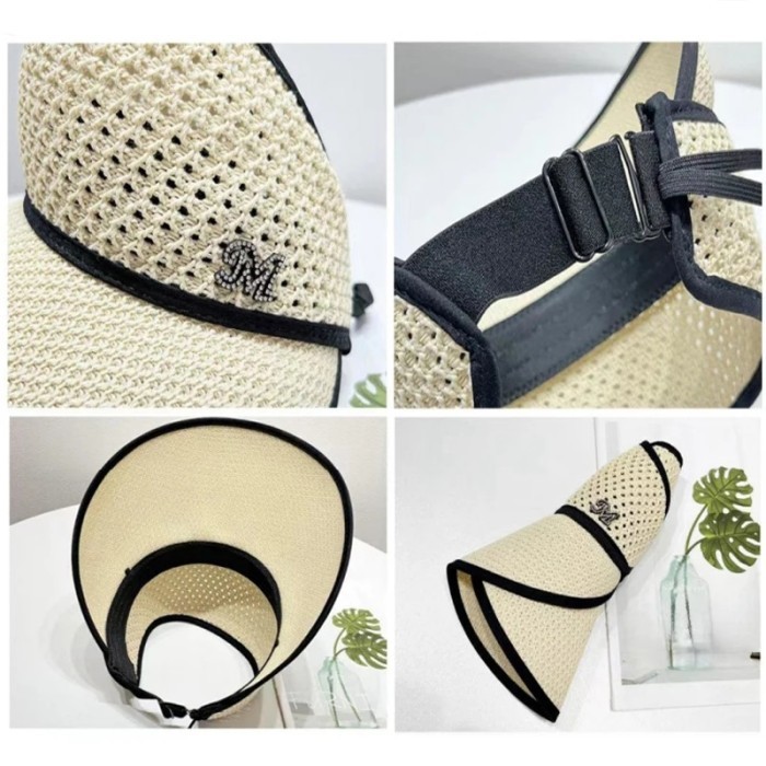 Topi Lebar Rajut Wanita Topi Pantai Anti Uv