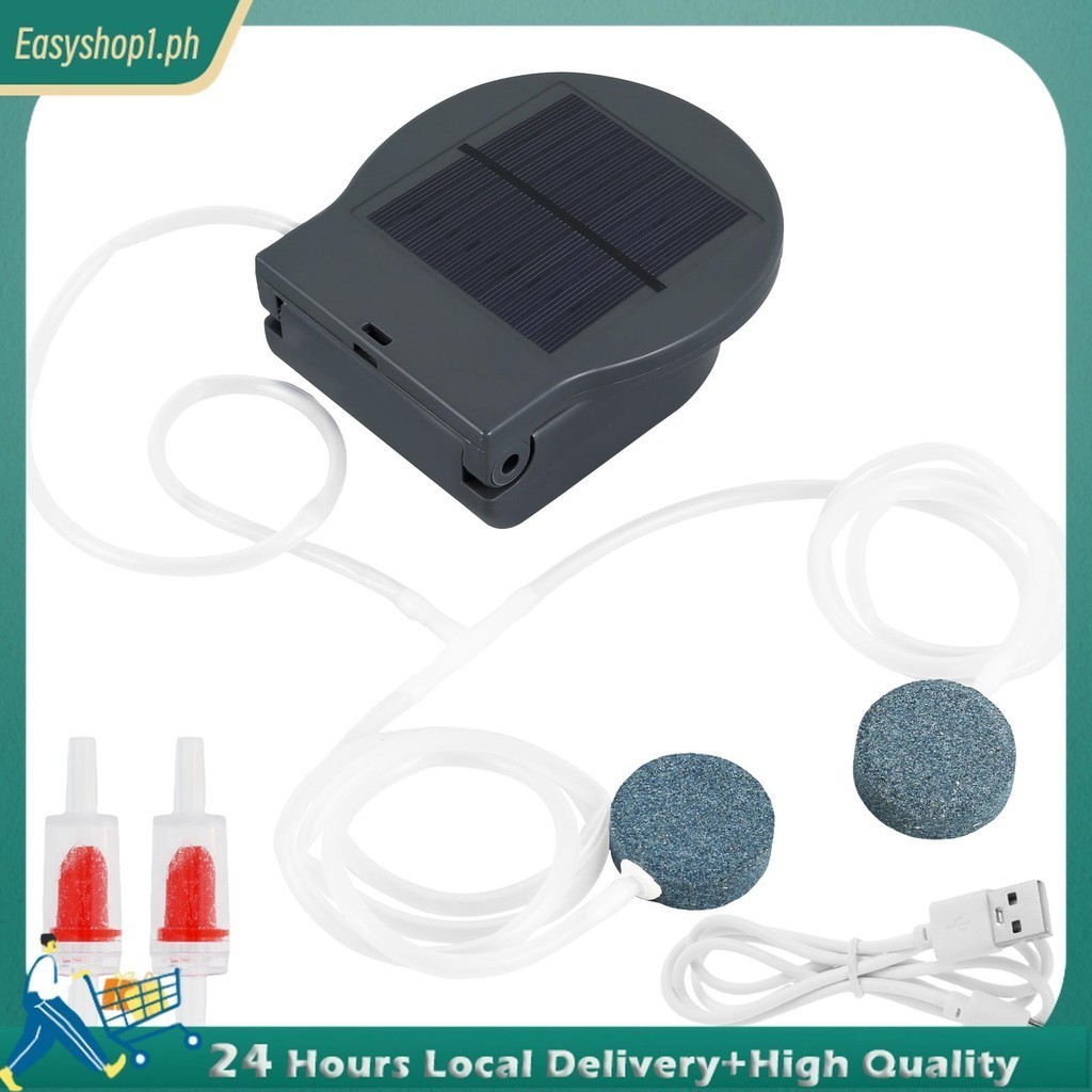 Aerator Kolam Tenaga Surya dengan Selang 5V/1W Pompa Oksigen Tenaga Surya 3 Mode yang Dapat Disesuai