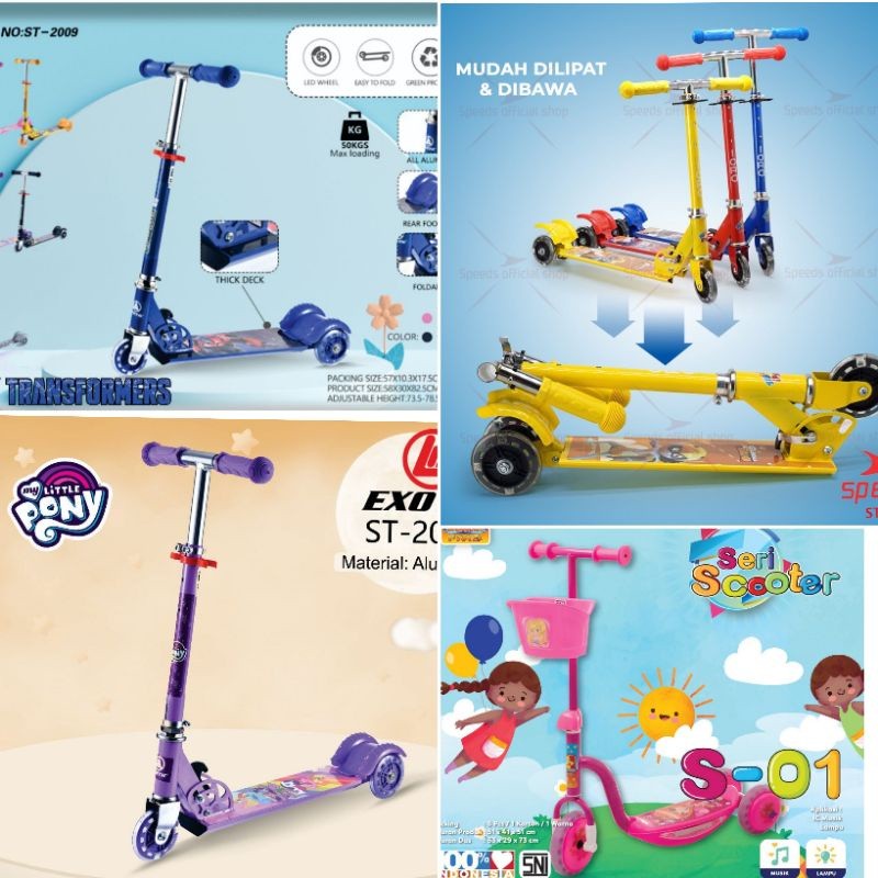 SKUTER Anak-anak OTOPED Roda 3 PMB S01 NEW GUNDALA MUSIC Light/IORA ST08 Rem Kaki/ST09 Rem Tangan da