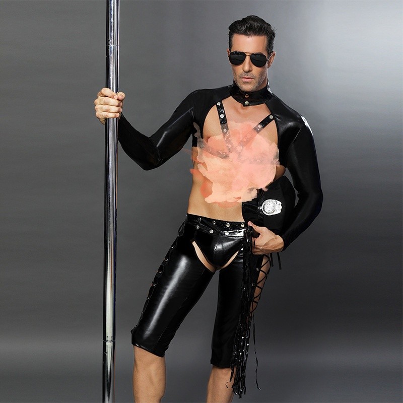 Celana pendek pria Eropa dan Amerika URP baru pakaian dalam erotis polisi memakai seragam erotis hit