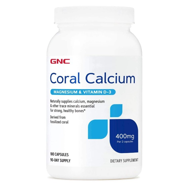 GNC Coral Calcium Magnesium & Vitamin D-3 180 Kapsul |UkB7VwGJ|