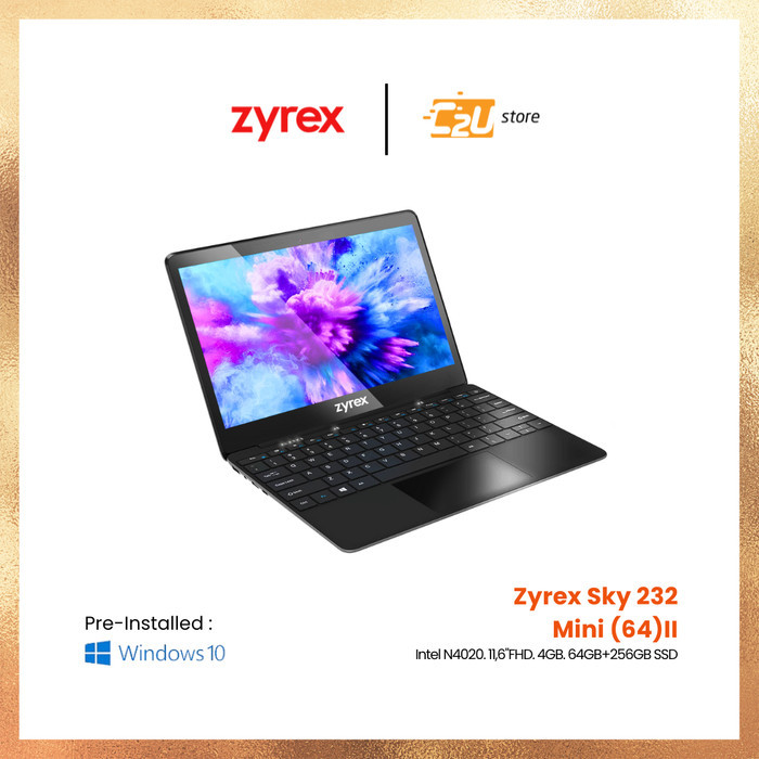 Zyrex Sky 232 Mini (64) Ii [N4020/11,6"Fhd/4Gb/64Gb+256Gb Ssd/Win10]