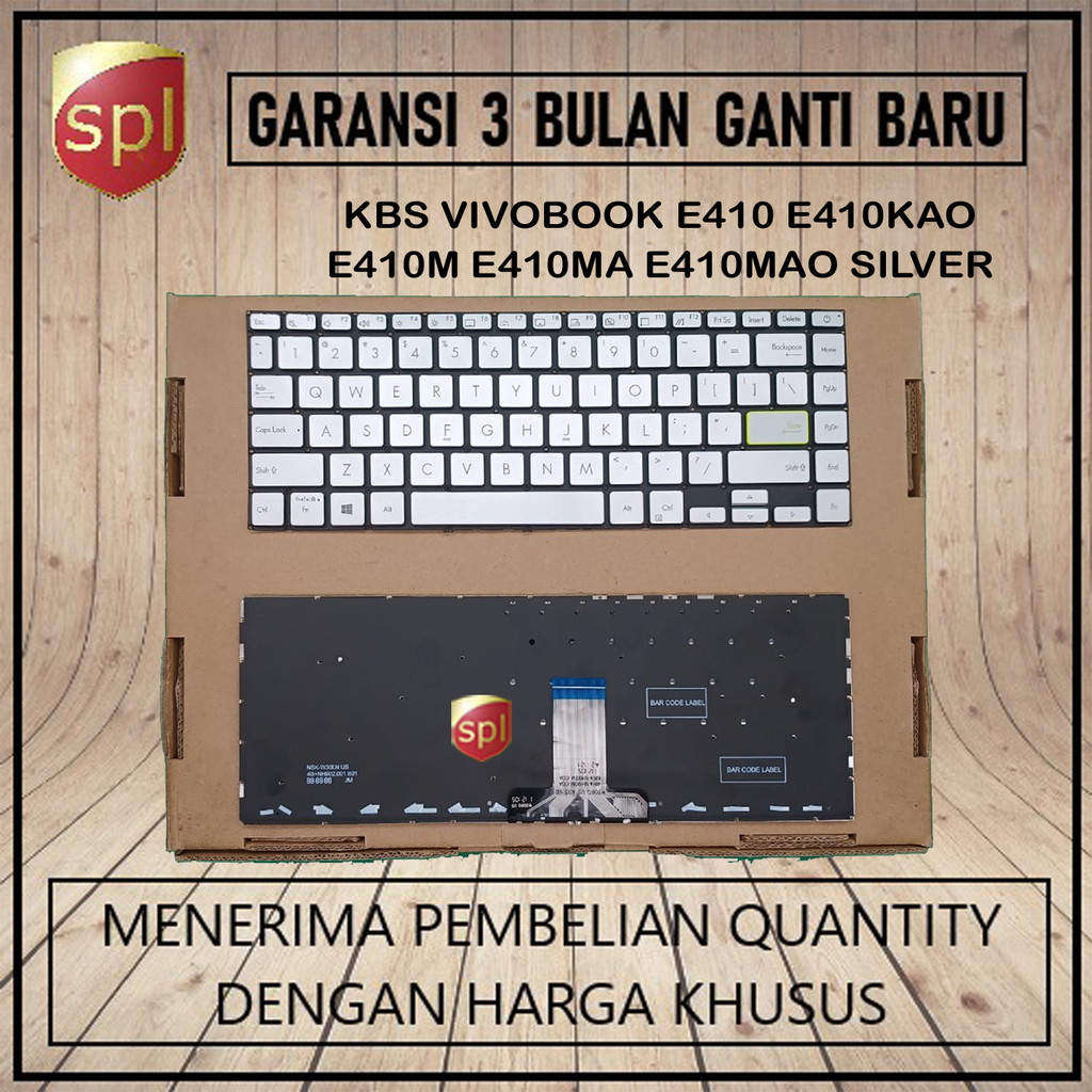 Keyboard Laptop Asus Vivobook e410 e410kao e410m e410ma e410mao Silver