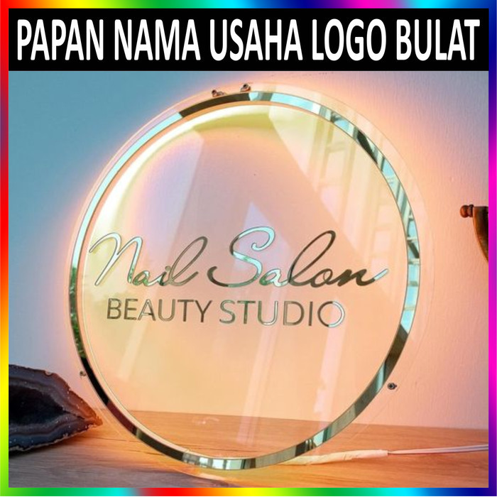 Terbaruu Papan Nama Toko Papan Usaha Logo Signage Akrilik Bulat Kotak CUSTOM Bebas Murah Cepat