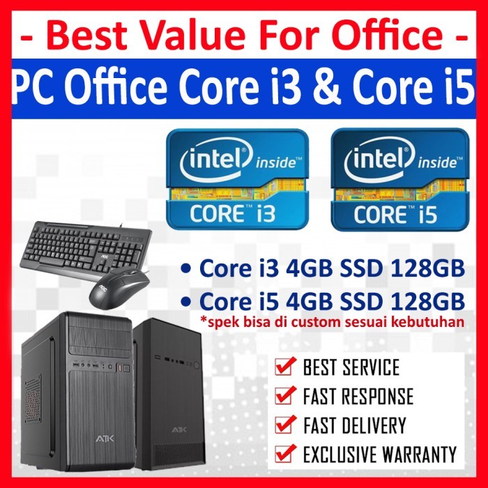 PC Rakitan Core i3 & Core i5 Lengkap - Komputer Kasir Office Sekolah