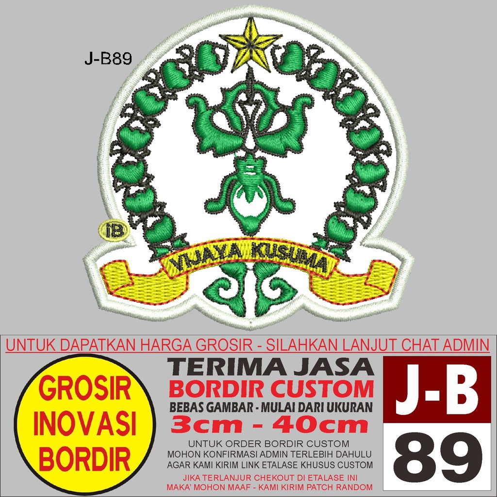 PATCH BORDIR LOGO J-B89 VIJAYA KUSUMA - GIB REVIEW/TESTIMONI