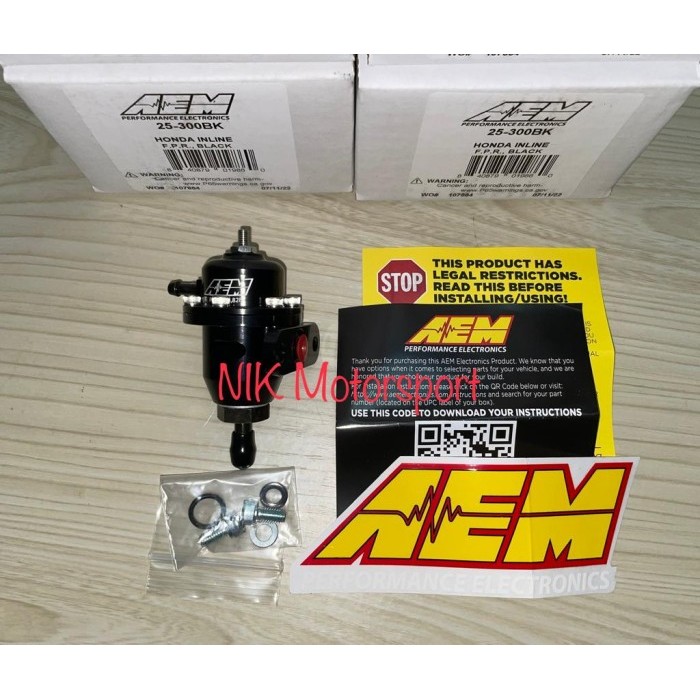 AEM FPR Honda Inline / Fuel Pressure Regulator inline Honda #25-300BK