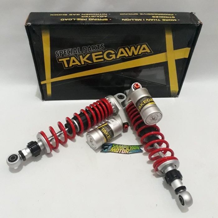 Skok Sok Shock Belakang Tabung Takegawa Jp031 340Mm Merah-Silver Barang Langka