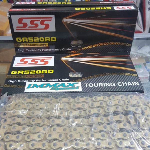 Sss 520Ro 130L Oring Gold Touring Chain Rantai Rante Penerus 520 Ro Rk Kro O-Ring O Ring Takasago Ba