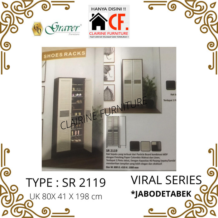 Rak Sepatu / Lemari Sepatu Graver - Viral Series Type Sr 2119