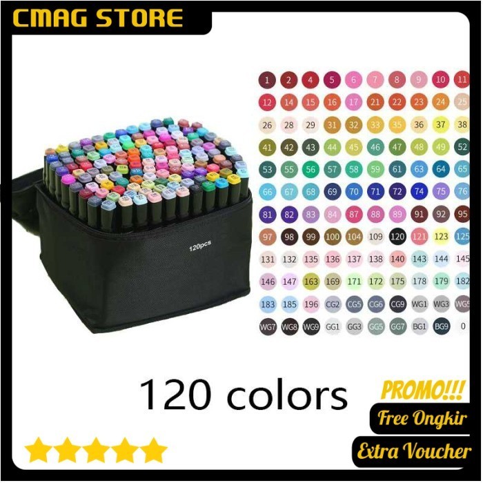 

Spidol Dual Side Menggambar Gambar Mewarnai Set 120 Warna