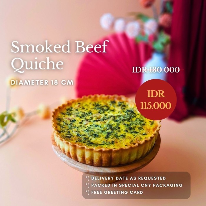 

Cny Hampers Imlek / Parsel Sincia / Lunar Parcel - Smoked Beef Quiche Terlaris