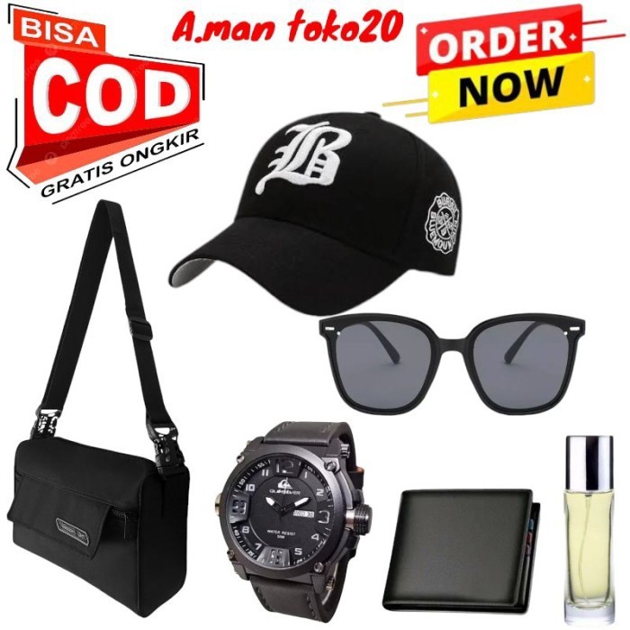 

TERLARIS [PAKET BUNDLING WOW 6 IN 1] BELI 1 DAPAT 6 ITEM TAS SELEMPANG SLING BAG TOPI BASEBALL