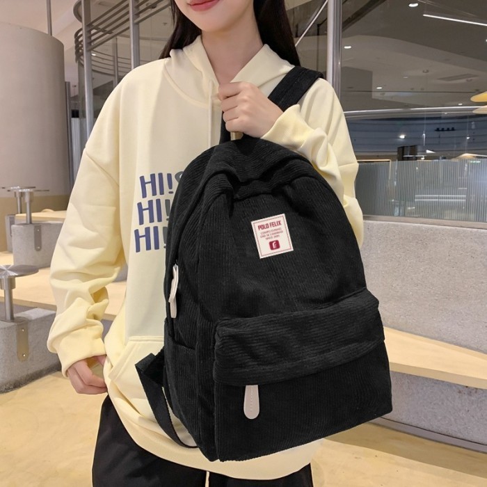 

TERLARIS [NEW ARRIVAL] RANSEL CORDUROY KOREAN FASHION PRIA WANITA MUAT LAPTOP 15 INCH BY DURABLEBAGS