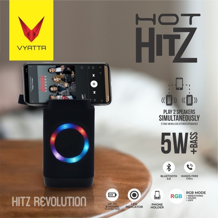 Vyatta Hot Hitz Speaker - Enhanced Bass, Rgb Led, Stereo
