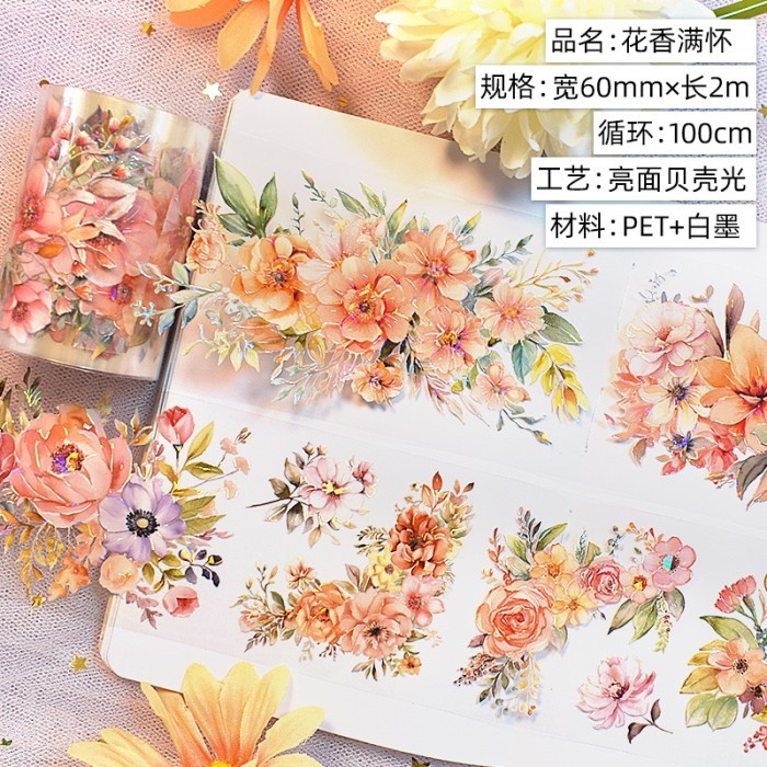 

Promo (3Ee) Washi Tape Selotip Transparan Bunga Mix Buket Bouquet Flower Cantik Pretty Journaling 2