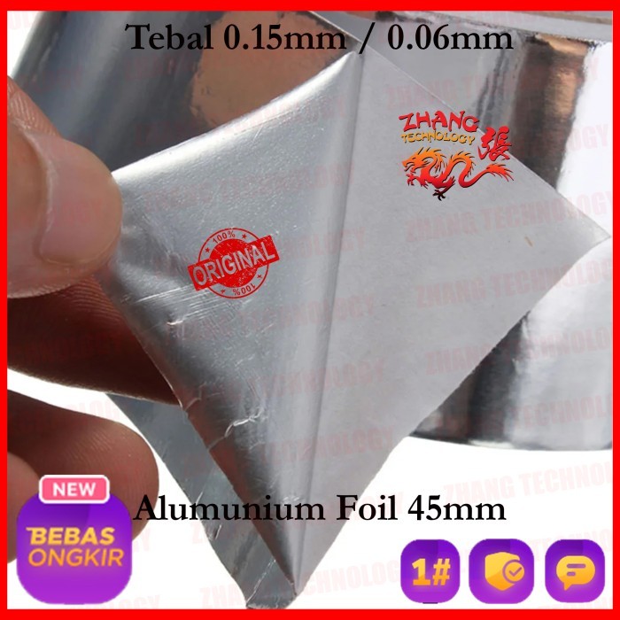 

Produk Viral Lakban Alumunium Foil Tape 45 Mm Tebal 0.06Mm 0.15Mm Ketebalan Solatip Anti Panas Tahan