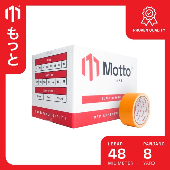 

Promo Lakban Kain / Cloth Tape Warna Kuning 48Mm X 8 Meter - Dus (72 Pcs) - Motto Tape Packing Aman