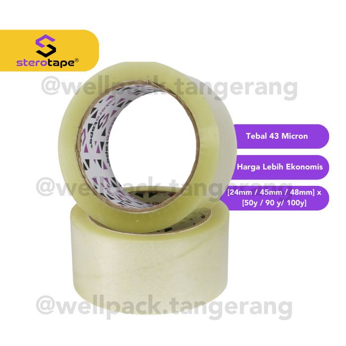 

Ready Stock (1 Slop Isi 6 Roll) Lakban Bening / Coklat Sterotape 45Mm 90Y 100Y Packing Aman