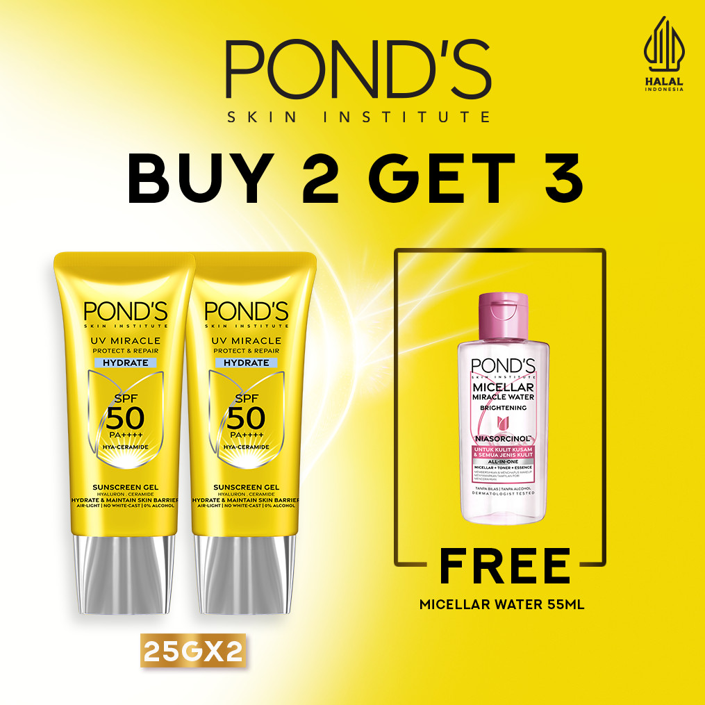 [Buy 2 Get 3] Pond's UV Miracle Hydrate SPF 50 25gr FREE Micellar Water 55ml