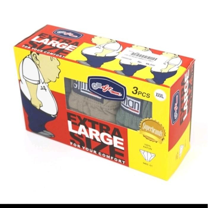 Terbaru Grosir 6Pcs/Lusin Celana Dalam Gt Man Mbs01 Jumbo Katun Pria Dewasa