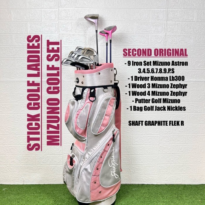 Promo Stick Golf Ladies Mizuno Astron Shaft Graphite Flek Reguler Second Original Fullset Bag Golf