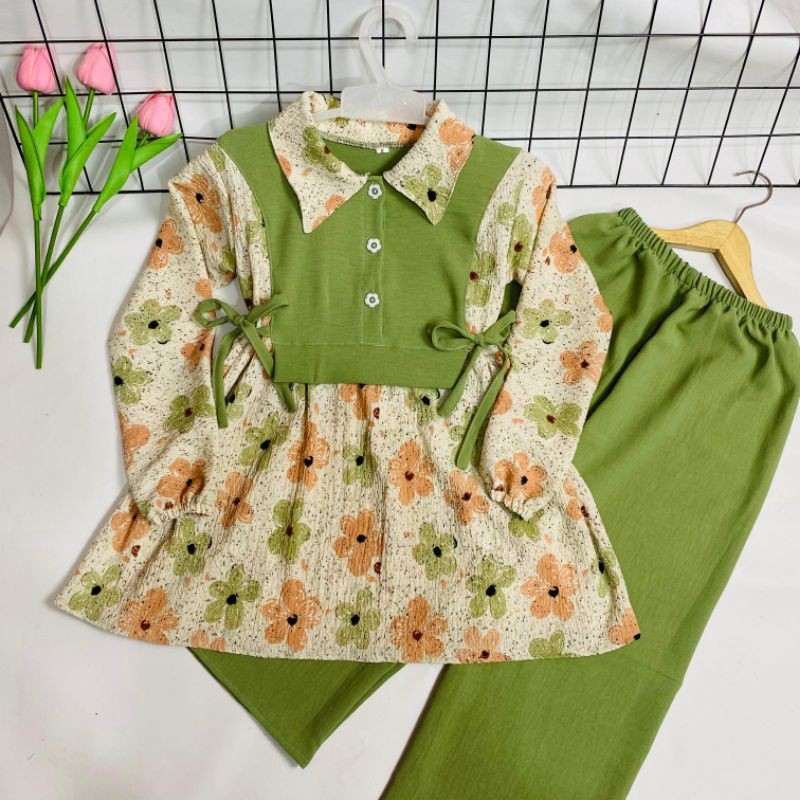 Set Bju Muslim Pakaian 1Swet Outfit Secel Perempuan Dewasa Oneset Remaja Wanita Cewek Lucu Kondangan