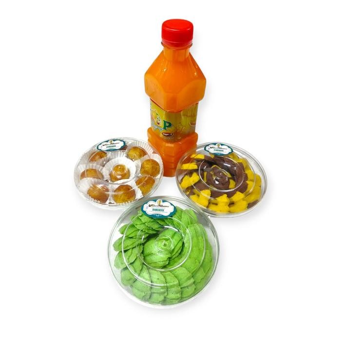 

Promo Kue Lebaran Putri Kencana Paket Single Sirup Mini 4 In 1 Isi 3 Toples Plus 1 Sirup Free Kartu