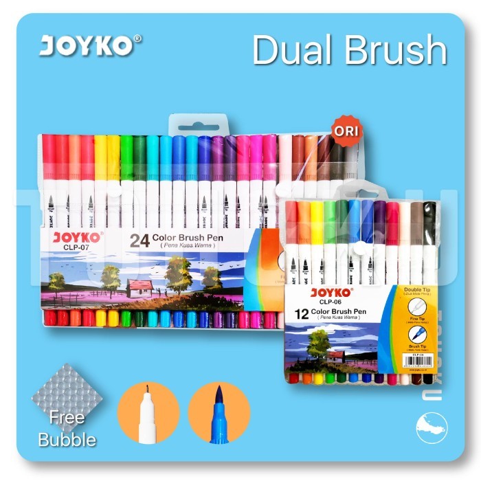 

TERBARU! Joyko Dual Brush Pen 12 Warna - Calligraphy Pen Joyko 12