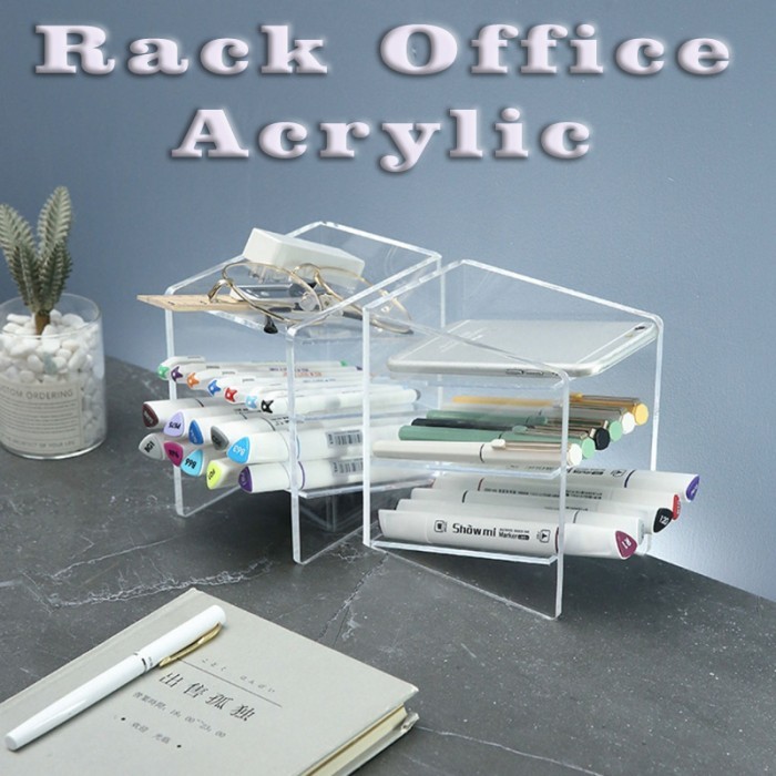 

PROMO! Rack Pen Office Acrylic Holder - Rak Penyimpanan Alat Tulis Akrilik 22