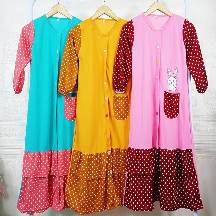 CARLINA GAMIS PEVITA RABBIT POLKADOT DRESS MAXY ANAK PEREMPUAN LALISYA FASHION