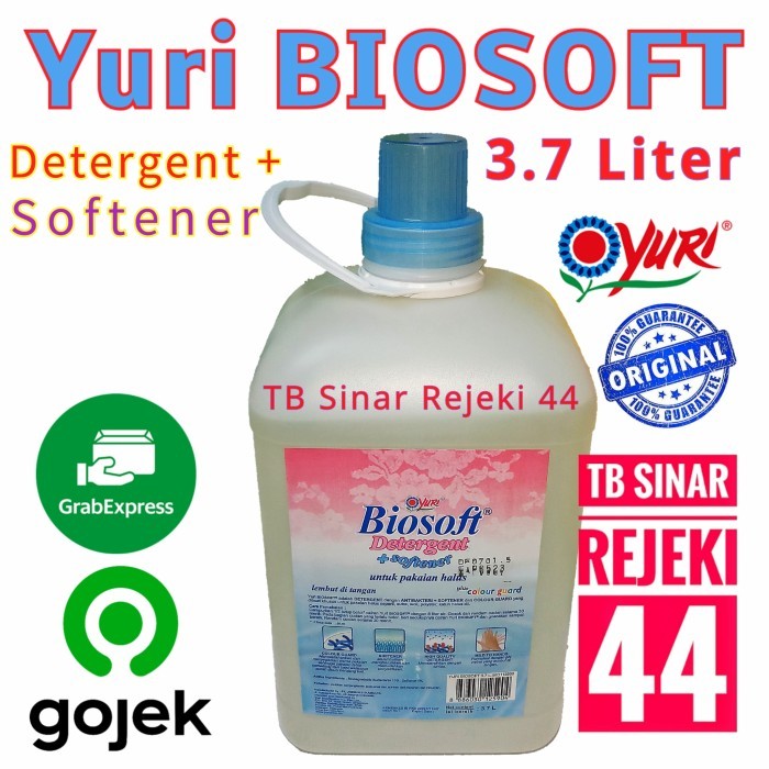 Yuri Biosoft Detergent Cair + Softener Jerigen 3.7 Liter
