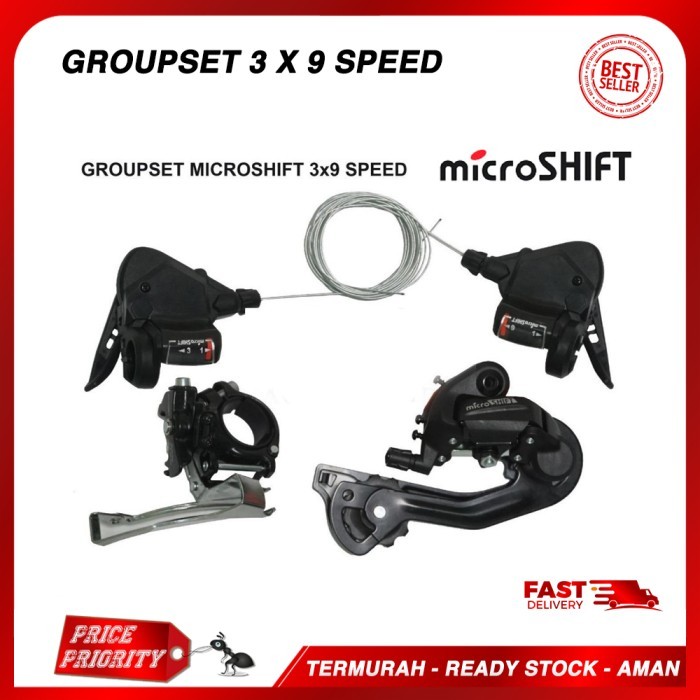 MICROSHIFT Groupset 3 X 9 SPEED shifter RD FD Sepeda Lipat Seli, MTB